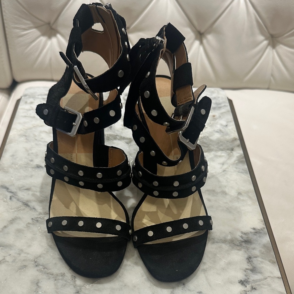 Dolce Vita Black suede Studded Women's Sandals